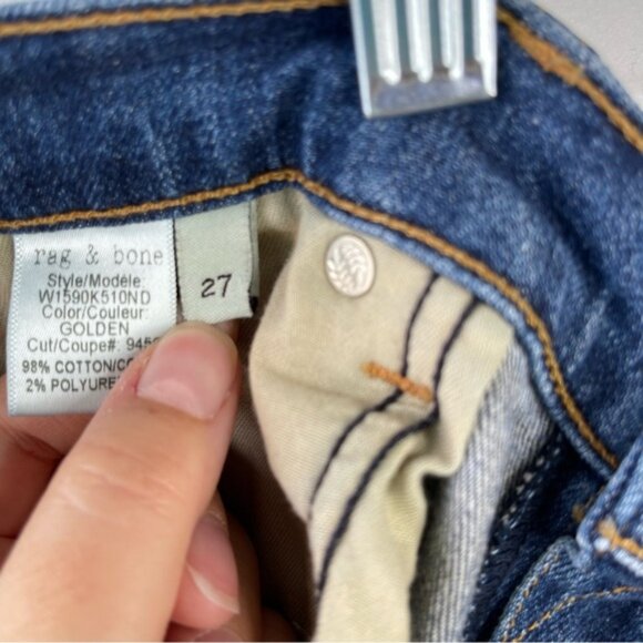 Rag & Bone The Dre Jeans. Style # W1590K510ND Cut #9456 Color Golden Size 27 - Picture 4 of 11